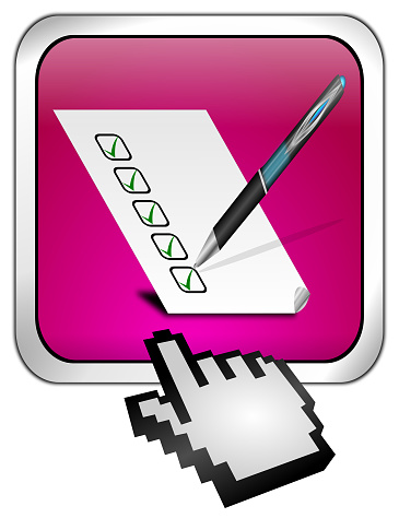 button with check list purple - 3D illustration