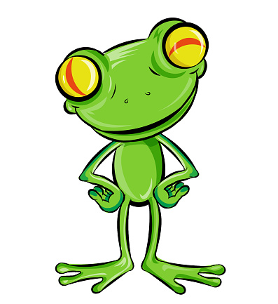 Frog Cartoon Character . isolated on white