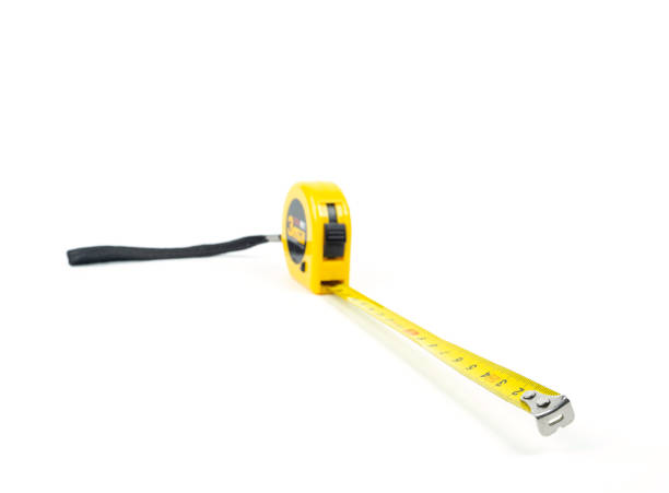 istock Steel Measuring Tape on White background 1445730393