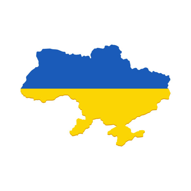 shape or map of ukraine territory, vector icon - 國家地圖 幅插畫檔、美工圖案、卡通及圖標