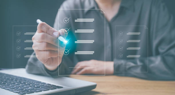 istock Online business contract, e-signing, digital document management, paperless office, signing business contract, document management, electronic signature documents on digital concept. 1445748234