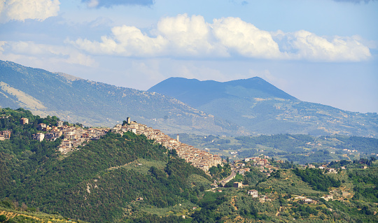 Medieval hilltop town skyline. 45 km east of Rome