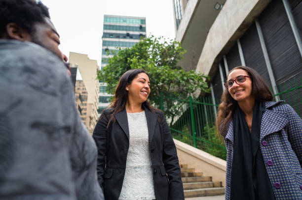 istock Coworkers outside the office 1445756835