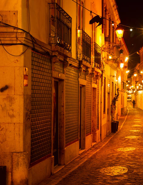 istock Illuminated night old street Porto 1445756857