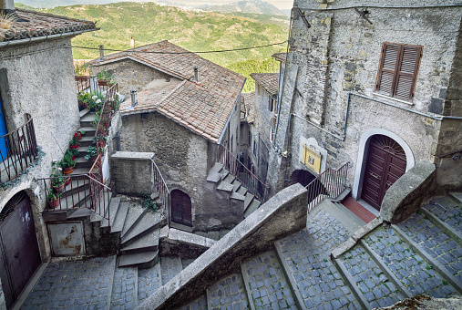 Medieval hilltop town outside Rome and the so called Escher staircases.