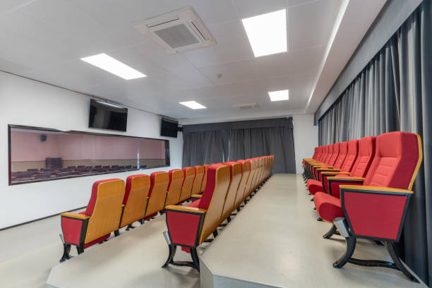 istock Ladder classroom with red seats 1445760398
