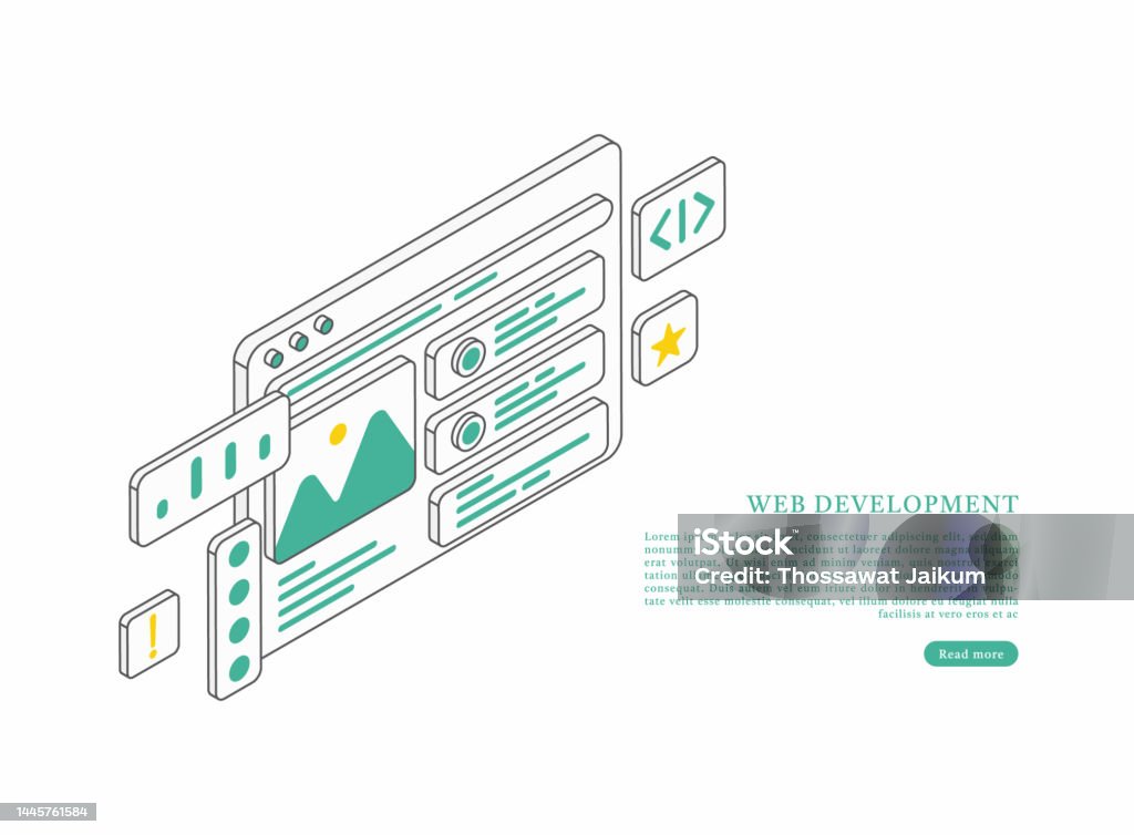Web Development And Interface Design Concept Stock Illustration ...