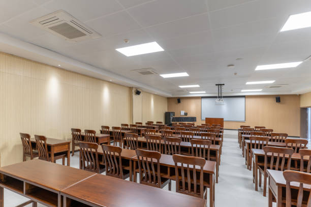 istock Spacious and bright music choir classroom 1445762251