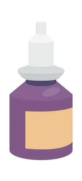 Vector illustration of Medical jar with a pipette. Vector illustration