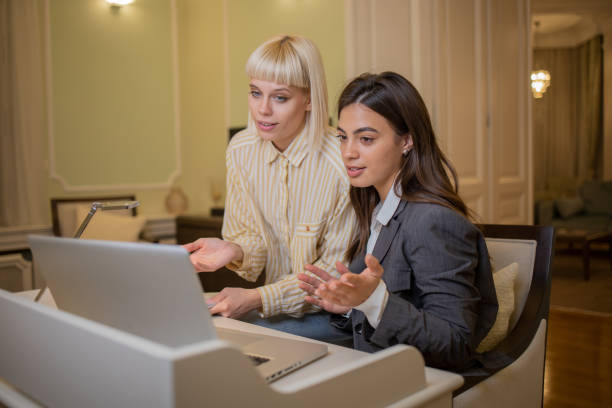 istock Cheerful young businesswomen 1445763673