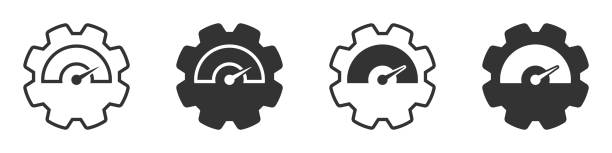 illustrazioni stock, clip art, cartoni animati e icone di tendenza di potenziale set di icone. valutazione delle prestazioni lavorative. illustrazione vettoriale. - abilità