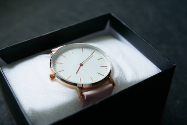istock Closeup of silver old watch in box 1445771627