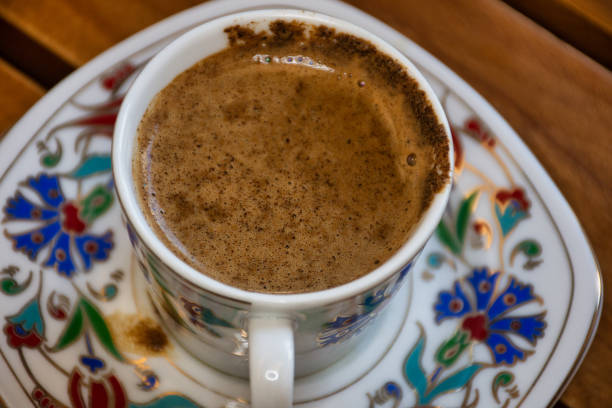 istock A cup of a turkish coffee on wooden table, traditional, Ramadan beverage. 1445772885
