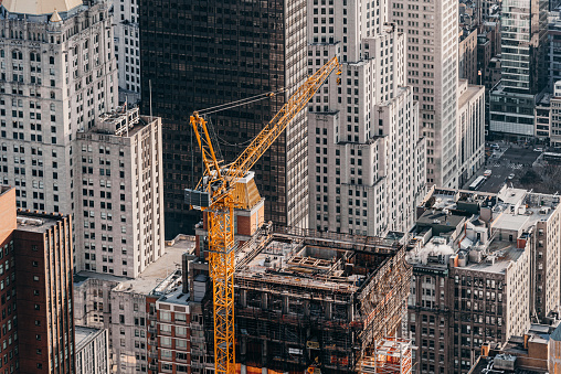 Aerial View of Manhattan Construction Site