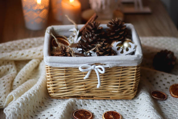 istock Pine Cones, Christmas Decorations and Candles 1445774288