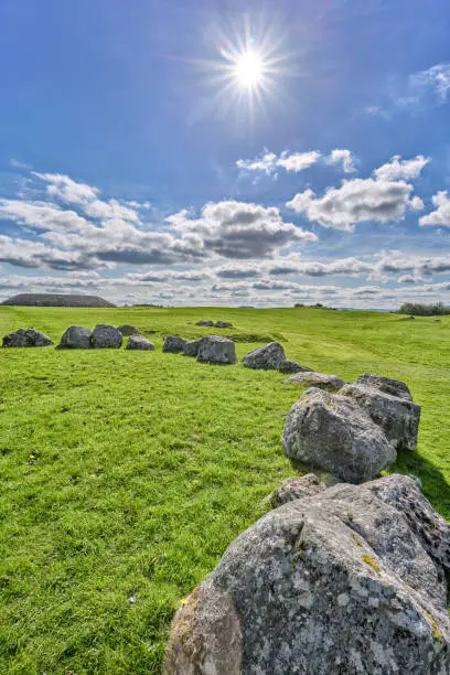 archaeological site of prehistoric stone circle of stone circle of Carrowmore in county Mayo, Republik of Ireland