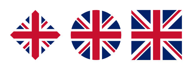 ilustrações, clipart, desenhos animados e ícones de conjunto de ícones da bandeira do reino unido, isolado no fundo branco - british flag vector symbol flag