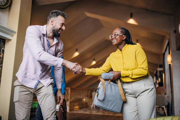 istock Business people arriving on seminar 1445775567