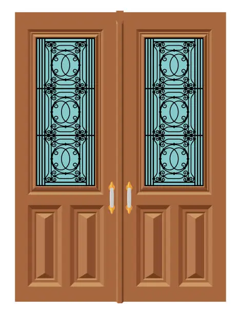 Vector illustration of Art Nouveau Door