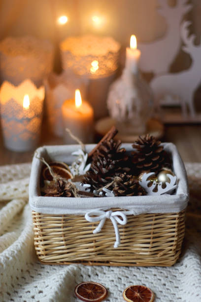 istock Pine Cones, Christmas Decorations and Candles 1445779045