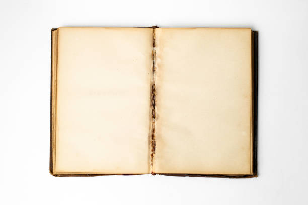 istock Empty yellowed pages in a opened vintage book 1445782227