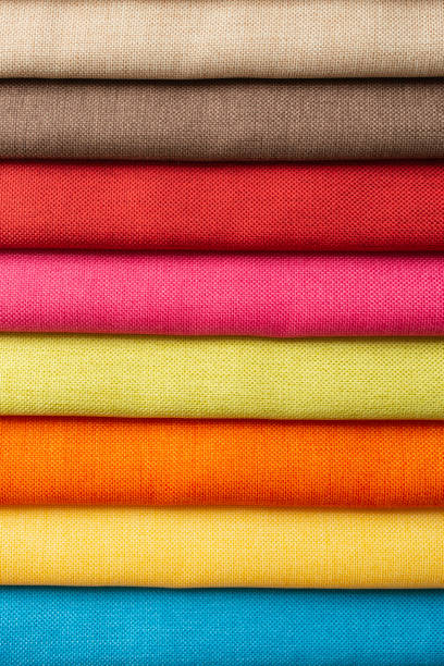 istock Fabric swatch with bright vivid colors, close up 1445782345
