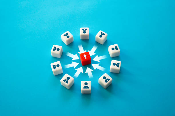 istock People strive for an idea. Teamwork brainstorming. Cooperation and joint investment in the project. Creativity. Unite around an idea. Enlightenment and experience. Attracting investors. 1445784628