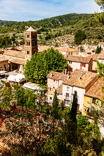 The town of Moustiers Sainte Marie in the Provence region of France.