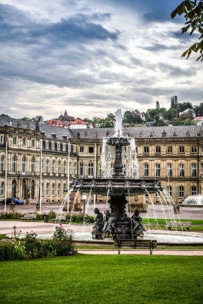 istock Majestic Fountain At Schlossplatz In Stuttgart, Germany 1445793753