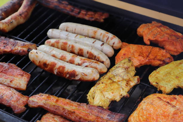 istock Meat and sausages on the grill 1445796567