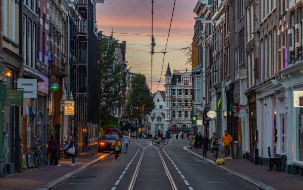 istock Amsterdam Street at Sunset 1445806462