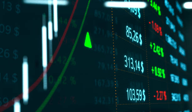 istock Business and stock exchange data on the screen. 1445807074