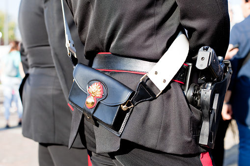 Padua, Italy - October 8, 2022. Italian Carabinieri in Padua during security activity.