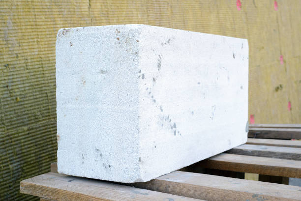 istock Foam concrete house insulated by mineral wool 1445816838