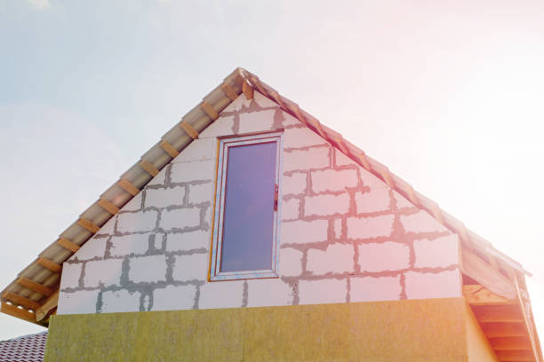 istock Foam concrete house insulated by mineral wool 1445816841