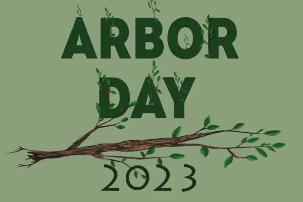 Vector illustration of Happy April Arbor Day