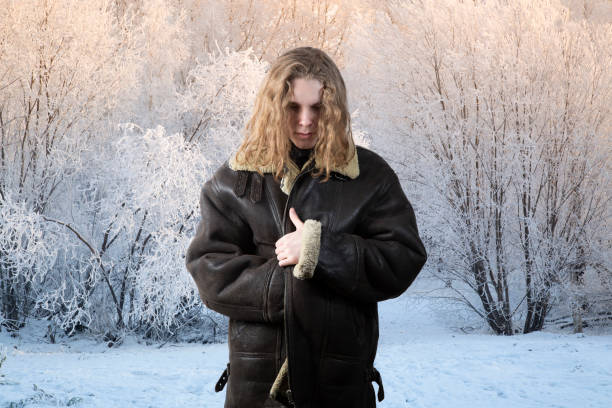 istock Winter leather jacket made of natural fur. 1445820184