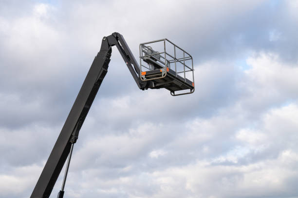 istock Elevator cabin against the background of a cloudy sky. 1445823029