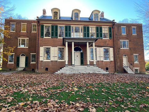 Lancaster, PA, USA – November 7, 2022: Wheatland, a Federal-style mansion in Lancaster, Pennsylvania, was the home of U.S. President James Buchanan.