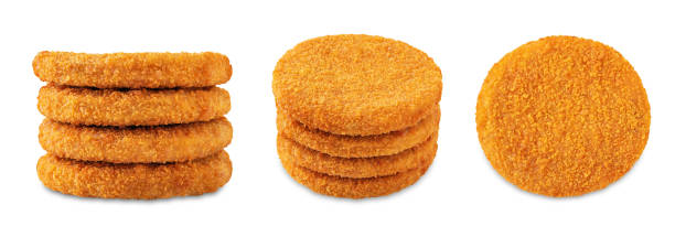 istock Prepared fish cutlets on a white isolated background 1445834767