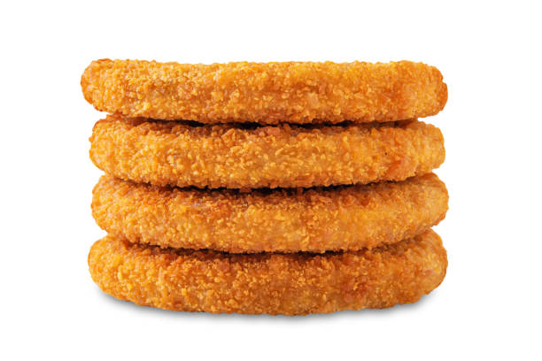 istock Prepared fish cutlets on a white isolated background 1445834772