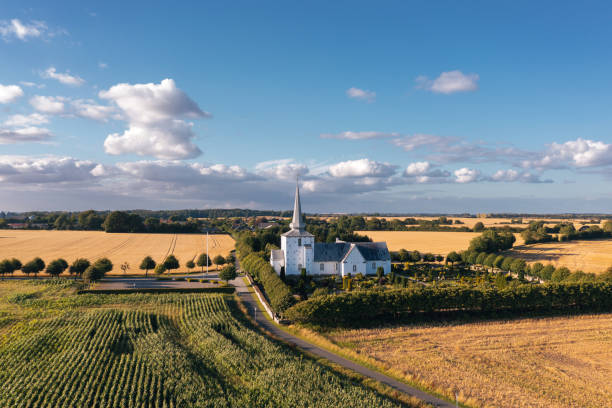 istock Traditional Danish church in a rural landscape, Denmark 1445836340