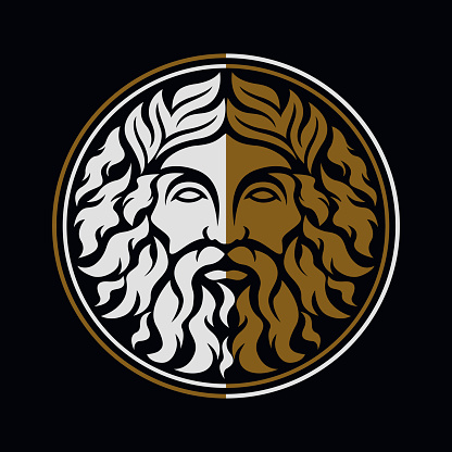 Modern olympic god zeus logo