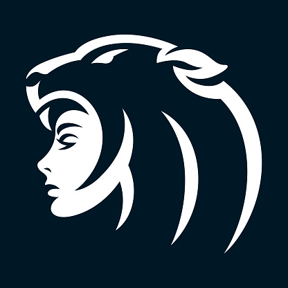 Modern beautiful puma woman logo