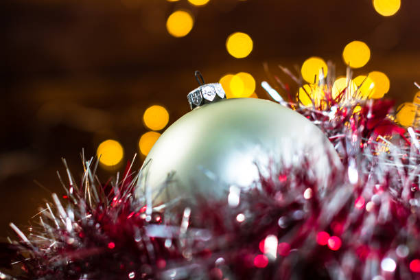 Christmas composition with seasonal decorations and ornaments