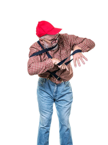 istock Hillbilly Old Man Tangled In His Suspenders 1445844527