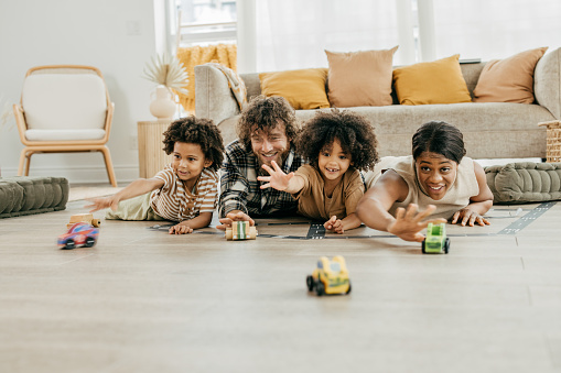 Family time. Parents playing with kids