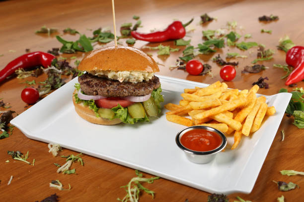 istock Homemade hamburger with fresh vegetables 1445845910