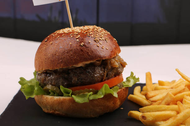 istock Homemade hamburger with fresh vegetables 1445846165