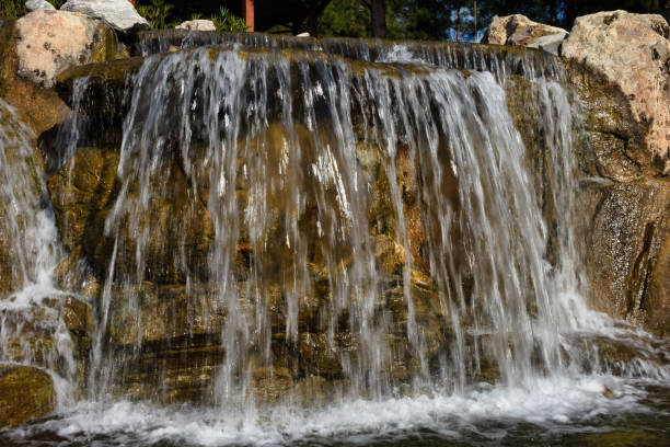 istock water fall falling into a pond below creating a lot of water spray, bubbles and splashes 1445849521